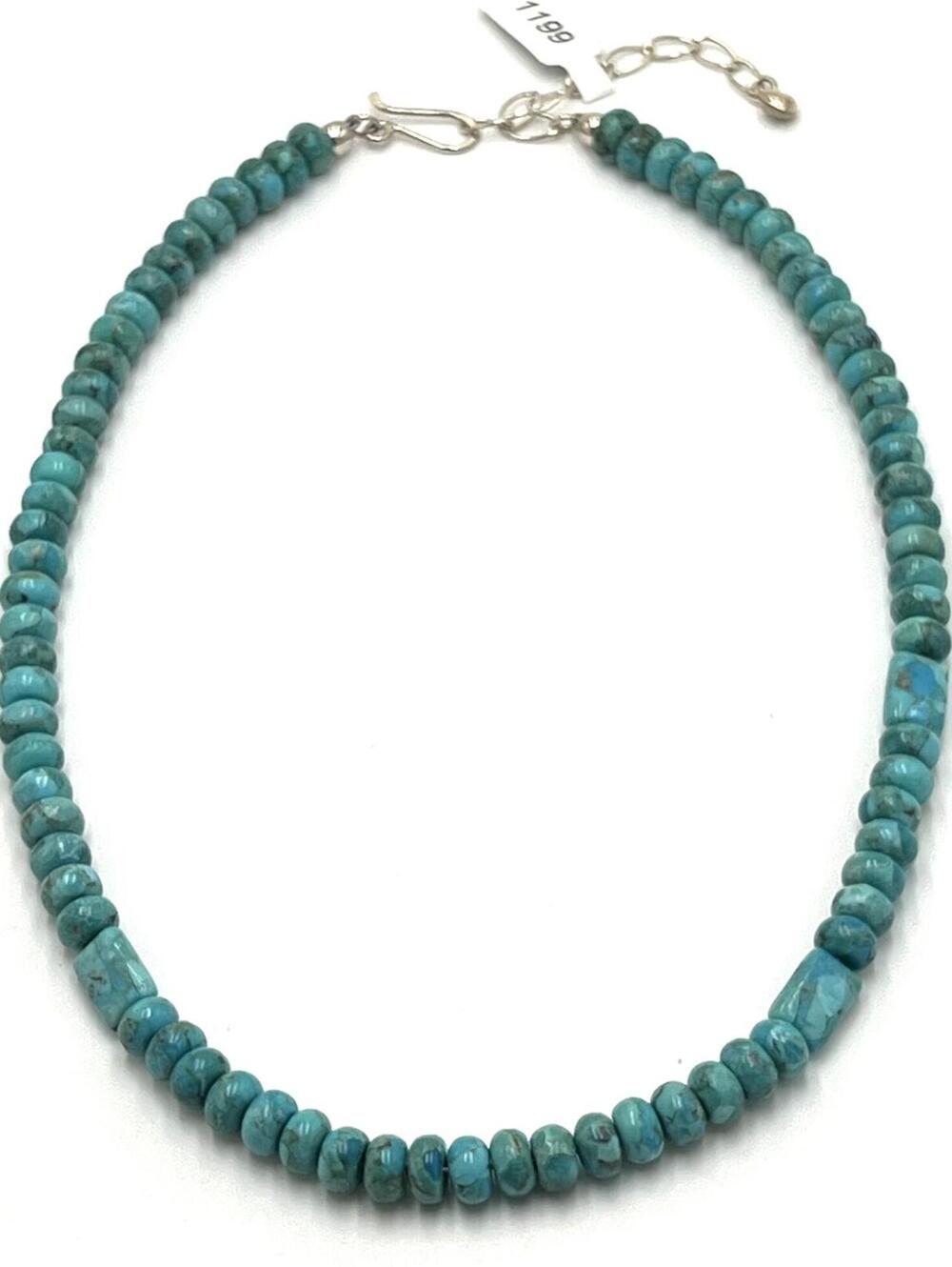 DTR Jay King Turquoise Beaded Necklace in Sterling Silver - Picture 2 of 6